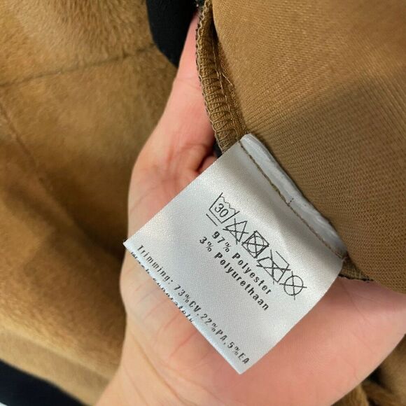 Vanilia Faux Fur Colorblock Ponte Sheath Dress sz S - Picture 6 of 13